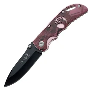 5.75” pocket knife 2.5” blade pink pocket clip camping carving whittling mini