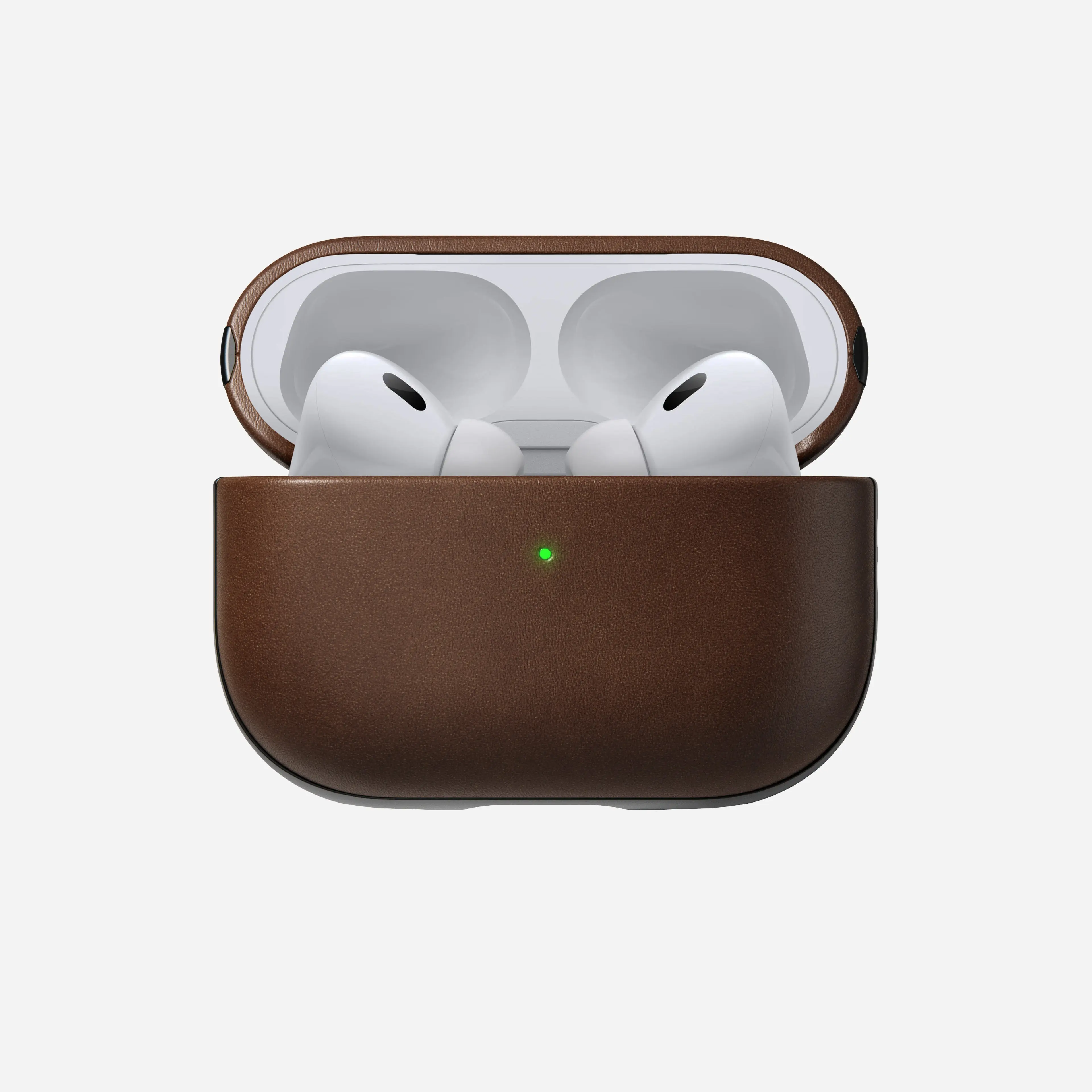NOMAD Modern Leather Audio Case for AirPods Pro 2nd Gen Brown - Lanyard-Ready, Lanyard, Microfiber Lining, Precise Speaker Cutouts, Lightning Charging Access, Commute Protection