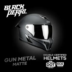 HAX GUN METALHAX FORCE Motorcycle Helmet DOT & ECE Certified Ultra Lightweight Aerodynamic Design for Enhanced Stability and Reduced Wind Resistance