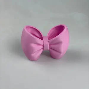 3D Printed Bow Toothbrush Holder, Dual Compartment Storage Rack, Bathroom Organizer, Cute Design, Durable Material