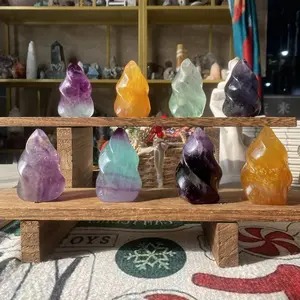 Natural Crystal Rainbow Flourite Flame Collection
