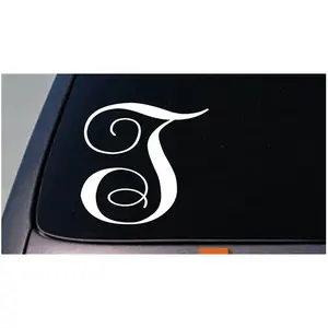 LETTER T 6" monogram sticker decal truck car window teach craft initials *D791*