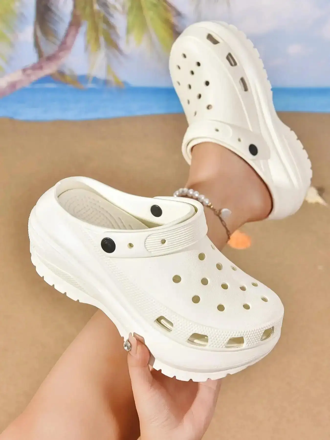 Unisex Casual Comfortable Textured Design Clogs, Waterproof Non-slip Sandals with Thick Sole for Indoor and Outdoor, Soft Insole Ultimate Relaxation, Slippers, footwear, musthave polished silhouette