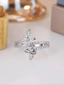 Elegant butterfly-shaped wrap ring set with zirconia stones, perfect for engagement and wedding jewellery, as well as party jewellery! Cubic Zirconia Rings