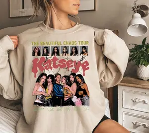 Katseye Kpop Vintage Bootleg Graphic Sweatshirt, Katseye The Beautiful Chaos Tour 2025 Shirt, Katseye Beautiful Chaos Shirt