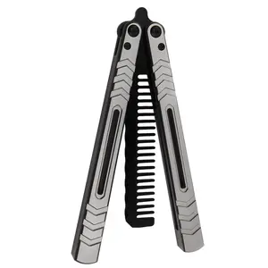 TGZUO KNIFE Foldable Comb, Multi functional manual tool, Compact Design for Versatile Use, Aluminium Alloy Handle, Stainless Steel Practice Training, Butterfly Trainer Comb