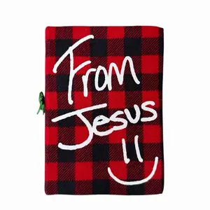 Custom Red Plaid Christmas Bible