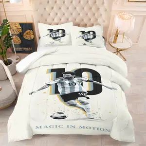 The Leo Messi Character Pattern Blanket Comes With Cotton And Includes 1 Blanket And 1 Or 2 Pillowcases Without a Core. It Is Suitable For Family Bedrooms And Dormitories And Can Be Used For Personal Use Or As a Gift
