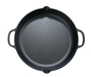 14" Pre-Seasoned Cast Iron Skillet – Non-Stick Frying Pan for Cooking
