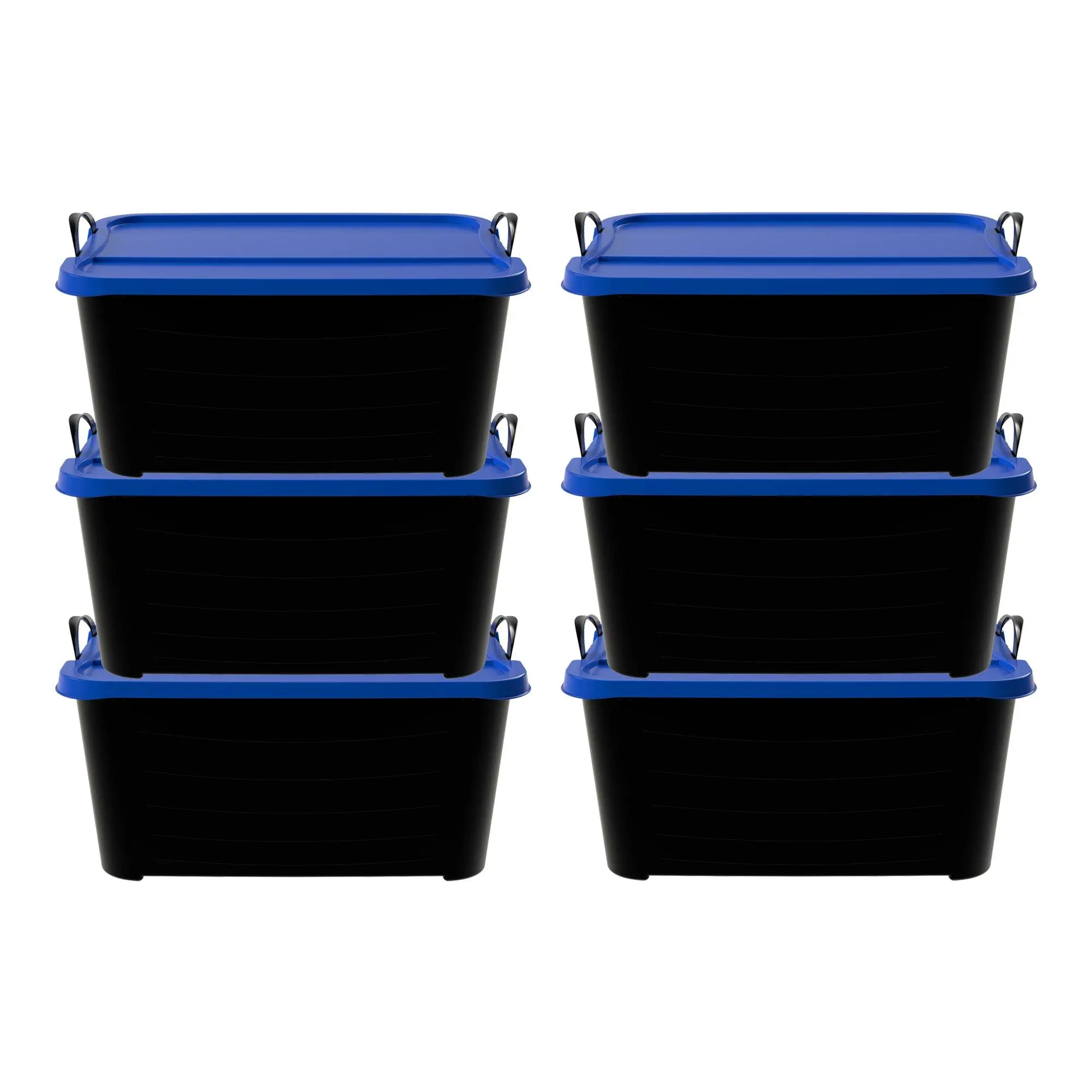 Life Story 55 Quart Stackable Storage Bin, Heavy Duty Lidded Container, 6 Pack
