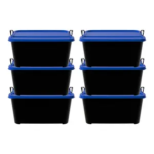 Life Story 55 Quart Stackable Storage Bin, Heavy Duty Lidded Container, 6 Pack