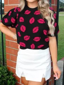 Casual Knit Short Sleeve Sweater