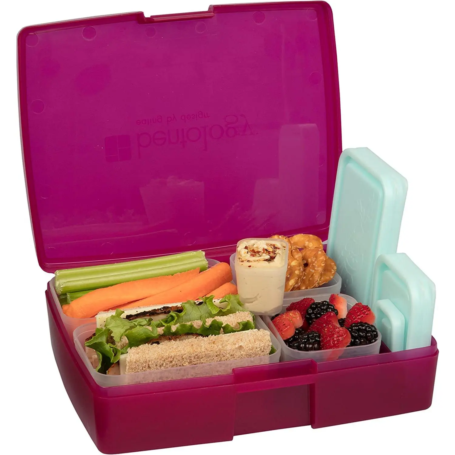 Bentology Bento Lunch Box Set w/ 5 Removable, Leak Proof Containers, On-the-Go Meal & Compartments - Stackable, Microwave Safe Containers w Lids