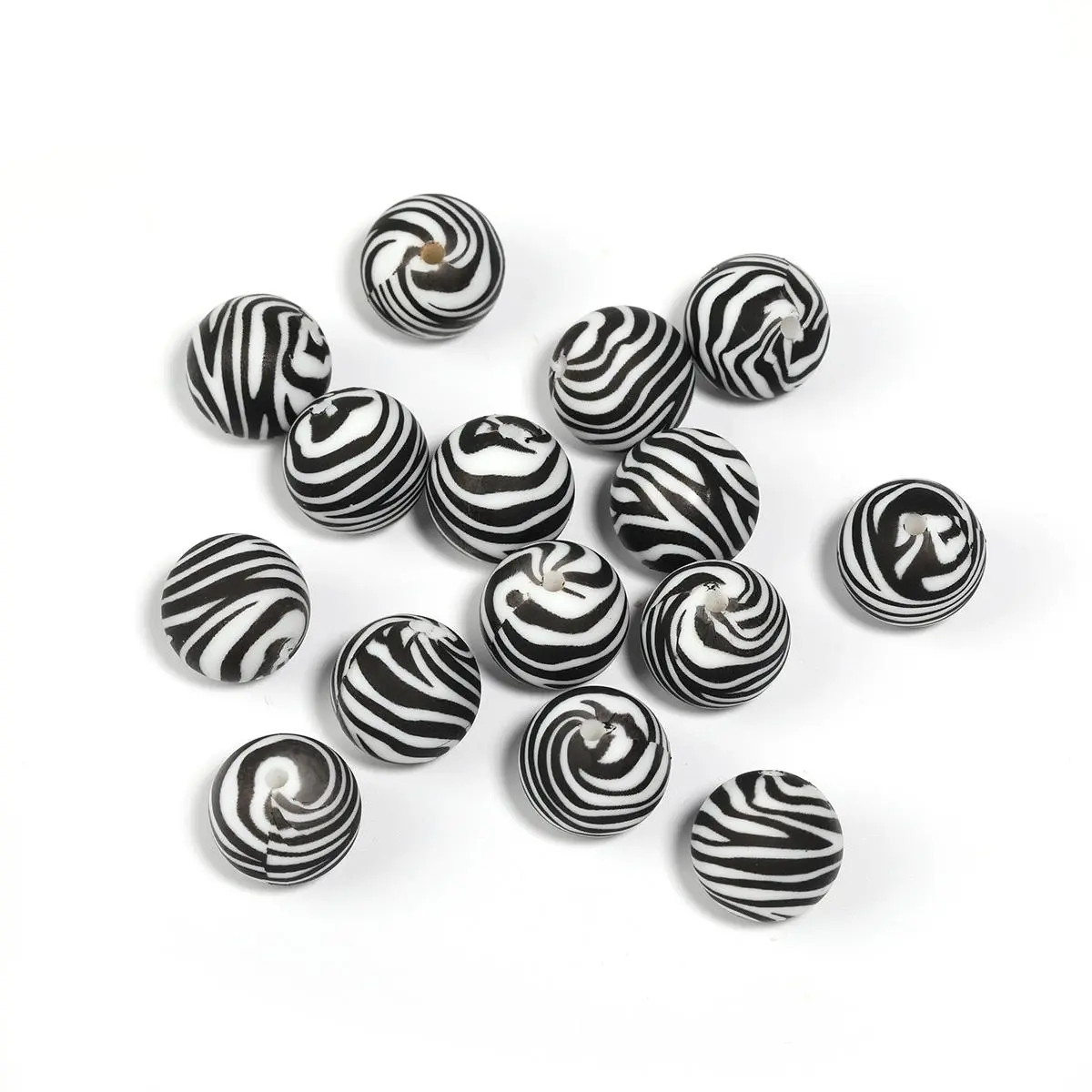 YM486009 Printed beads 30pcs 15mm