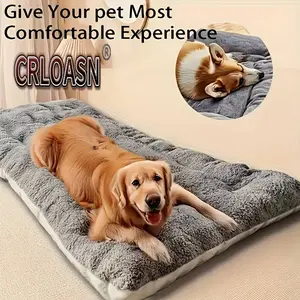 Extra Large Plush Dog Bed Sofa Cat Cozy Dog Crate Pad, 8-Panel Thickened Ultra-Soft Polyester Pet Mat, Suitable for Small, Medium, and Large Cats and Dogs - Adorable Rectangular Couch