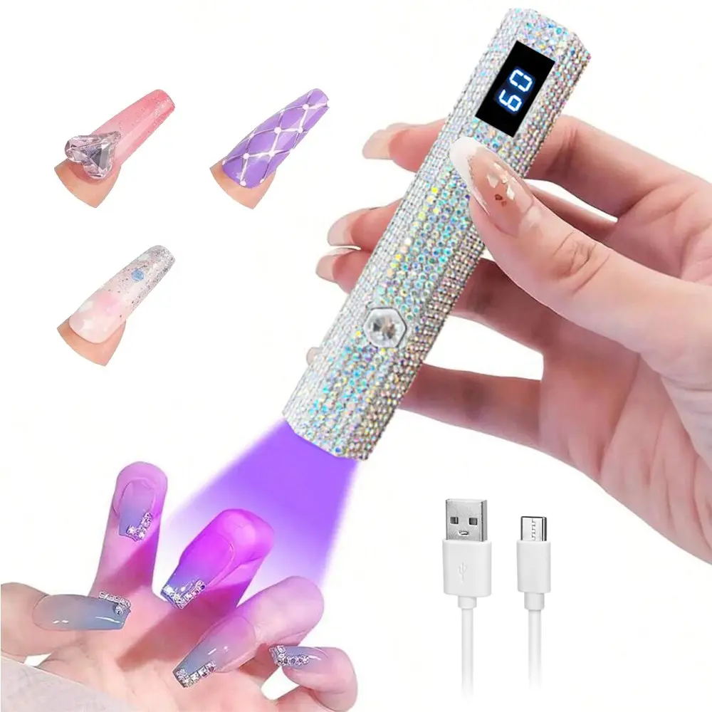 Cordless Rechargeable Nail Lamp, Portable Nail Dryer, Led Light For Nails, Nail Polish Curing Lamp, UV Lamp Cured, UV Light, LED Nail Light, Digital Display, Dual-Timer Function, Nail Care Tool for Home and Salon Manicures, Nail Salon Supplies