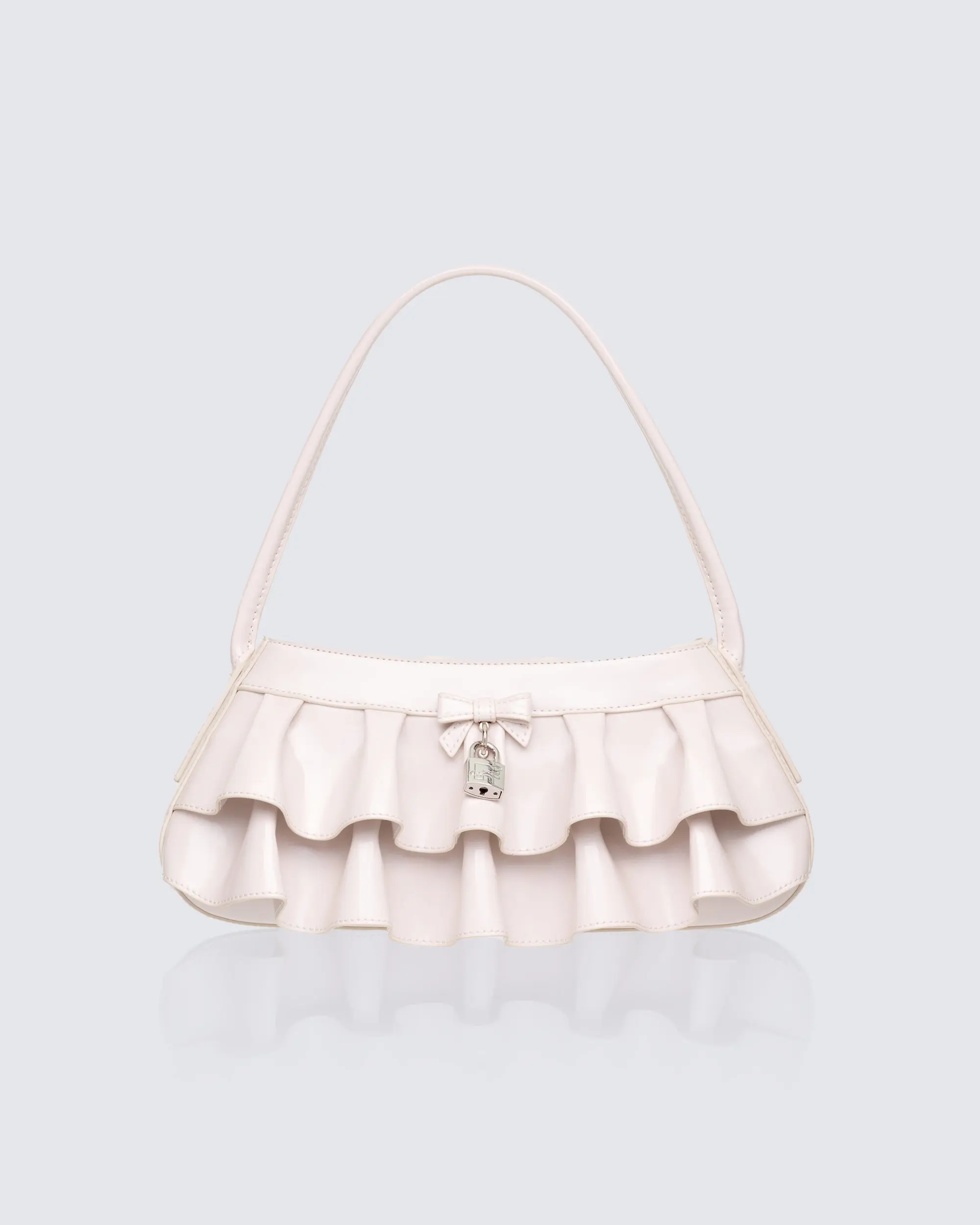 Ardith White Pleated Skirt Baguette