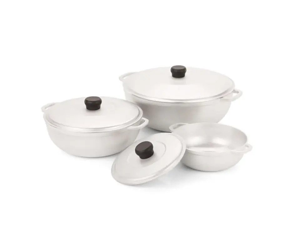 1.5/2.5/5.2qt Cast Aluminum Caldero 3pc Set - 18/22/28cm 1.5/2.5/5.2qt Cast Aluminum Caldero 3pc Set - 18/22/28cm