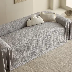 Solid Color Sofa Cover, 1 Count Non-slip Sofa Slipcover, Soft Sofa Protector, Couch Protector for Home Living Room, Bedroom, Office