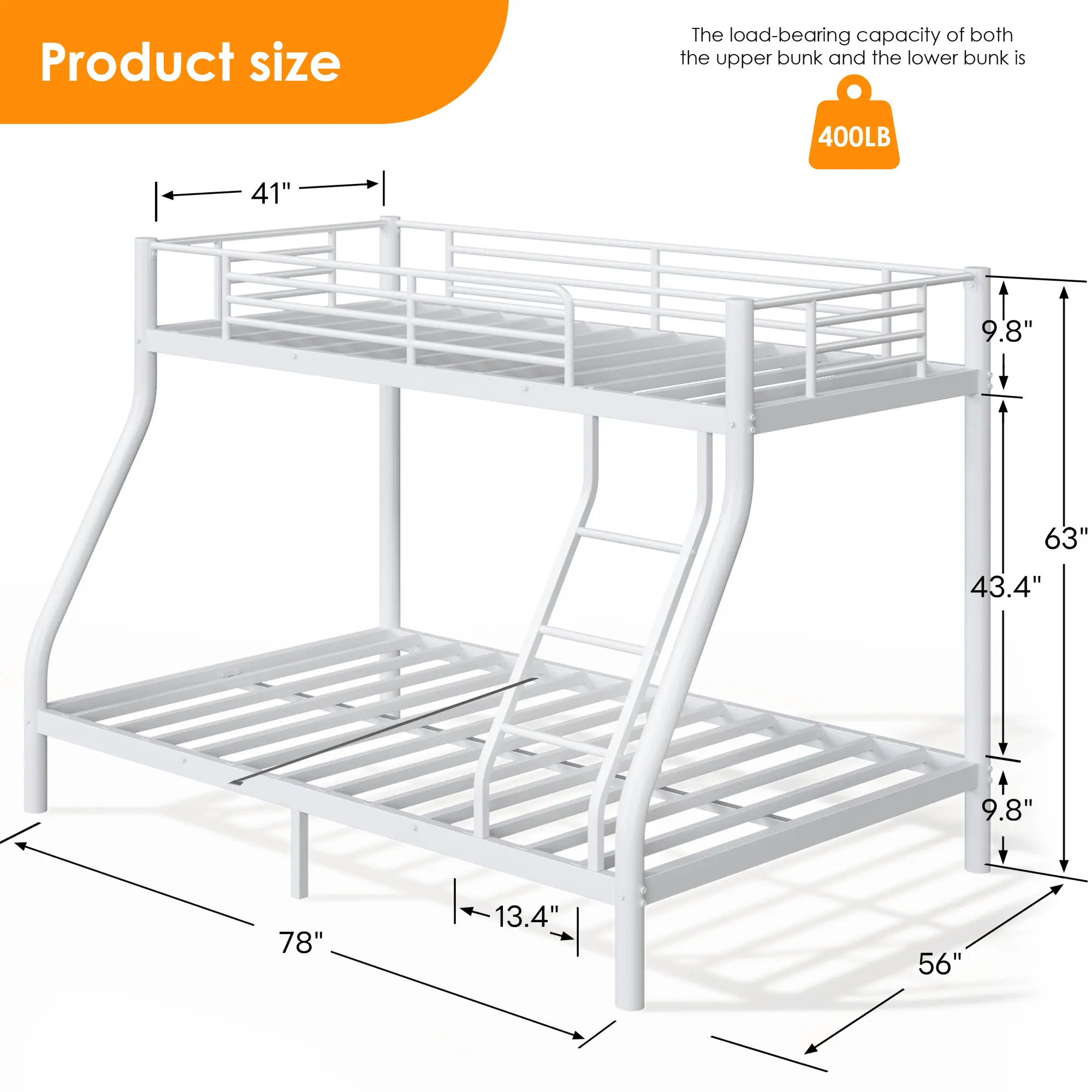 Twin Over Full White