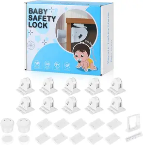 Cabinet Locks UPGRADE Magnetic Baby Proofing for Child Safety, Children Proof Cupboard Drawers Latches,Adhesive Easy Installation,Drawer Locks Baby Proofing, Magnetic Door Safety Locks, No Tools Required Childproof Latches Pack