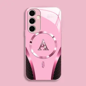 Suitable for [Galaxy S24 Fe] high-end MagSafe phone case，Luxury Magnetic Case Shockproof Protective Cover Choose from all 26 letters with Magsafe Support 952