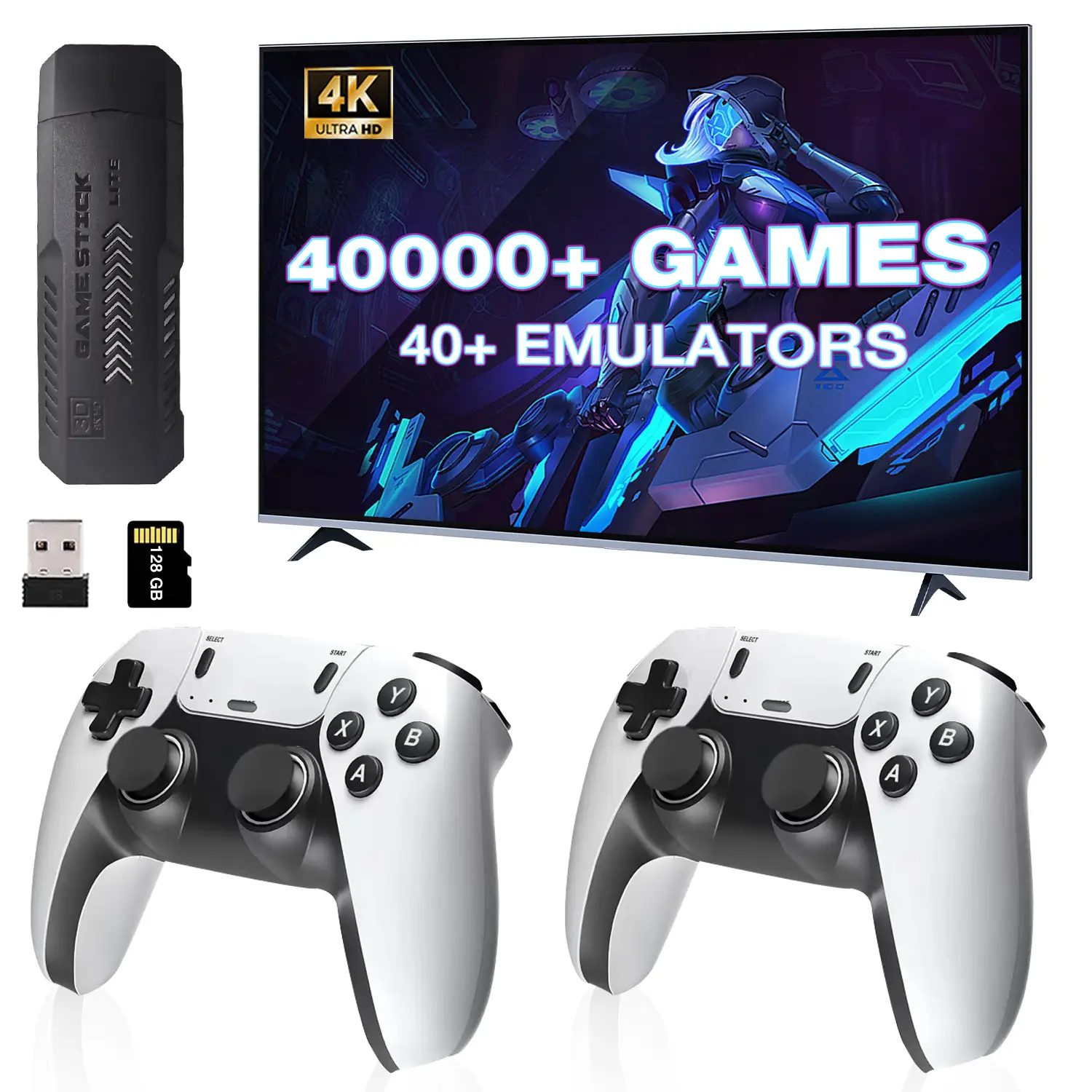 X2 ULTRA Retro Game Console Retro Play Game Stick Classic Emulators Plug and Play Built in Games with Wireless Controllers