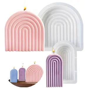 2 Piece Arch Candle Silicone Molds, 3D Rainbow Bridge Silicone Molds, Handmade Scented Candle Molds, Modern Design for Craft Lovers