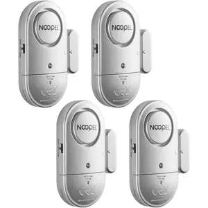 Door Alarms When Opened 4 Pack, New Version with Two Volume, Window Alarm Sensors for Kids Safety Burglar Intruder, Security, Battery Operated