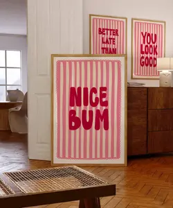 Nice Bum Trendy Bathroom Poster Print College Bathroom Poster Sign Funny Pink Quote Decor Toilet Wall Art Print Poster Funny Gift Dopamine Decor Printable Art