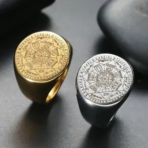 Dawapara Secret of Universe Solomon Ring Michaelmas Gabriel Jofiel Thavael Azrael Michael Archangels Stainless Steel Ring