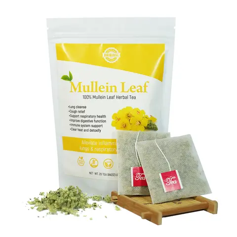 Mullein Tea for Lungs Cleanse, 20 Mullein Leaf Tea Bags, Lung Detox Herbal Tea for Respiratory Support