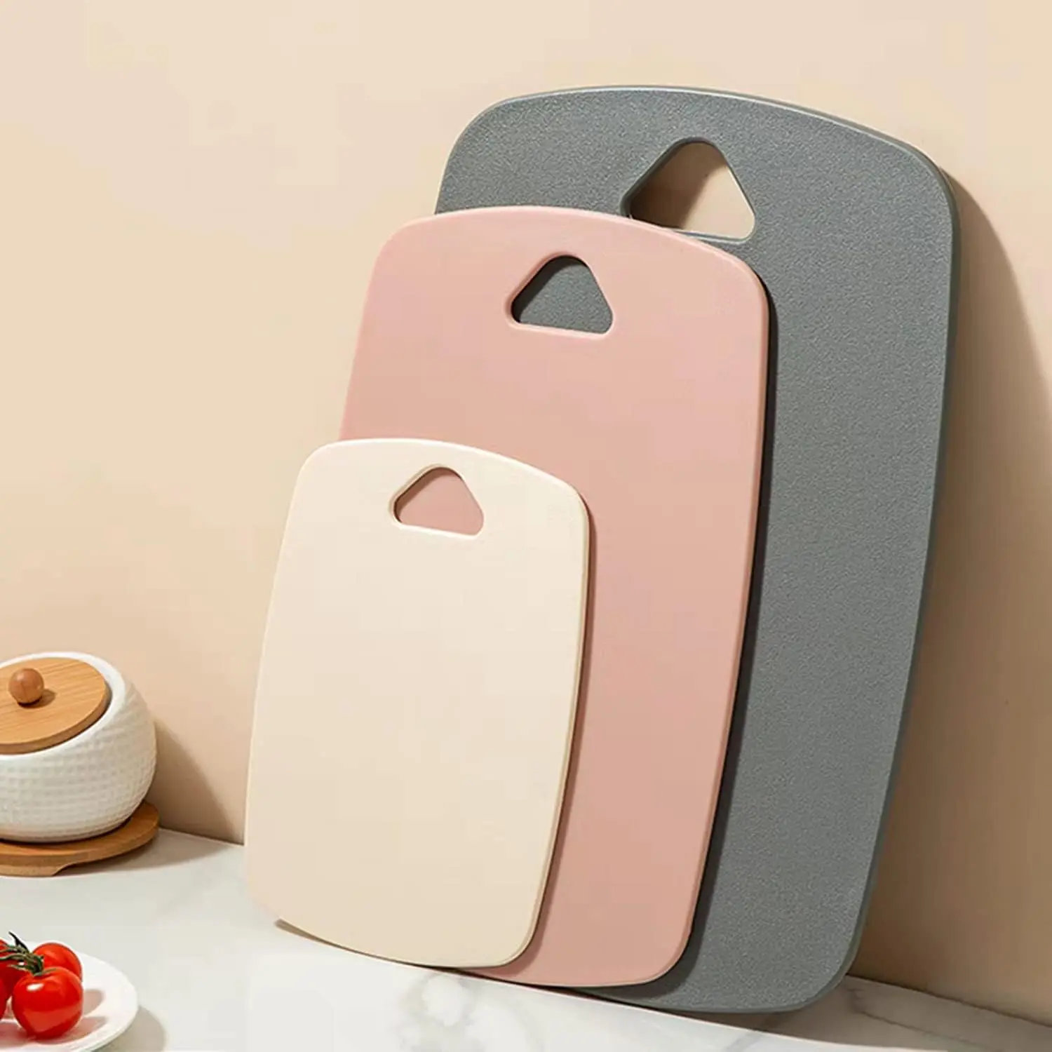 Cutting Boards for Kitchen,Plastic Cutting Board Set, Thick Chopping Boards for Meat, Veggies, Fruits, with Easy Grip Handle,Dishwasher Safe