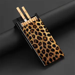 Aluminum Cigarette Case - Rock Wall & Leather Print Design, Compact Universal Storage Box for Men and Women