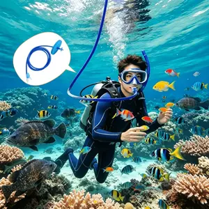 Diving Respiratory Tube, Anti-Choking Single/dual Head Breather, Silicone Underwater Oxygen Device, Suitable for Beginners and Adults