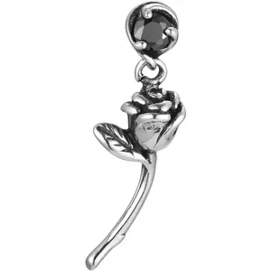 Men's Stainless Steel Earrings Dangling Design Black Zirconia Rose Motif Retro Cool  Metal Casual Accessory Birthday