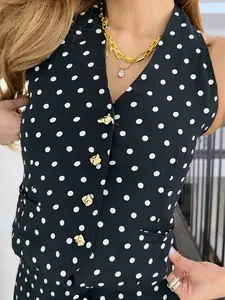 Paris By Night Polka Halter Top