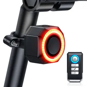 Smart Bike Tail Light, Bike Brake Light, Auto on/Off Anti Theft Bike Alarm with Remote, LED Rechargeable Bicycle Tail Light