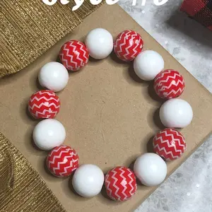 Christmas Wood Bead Bracelets