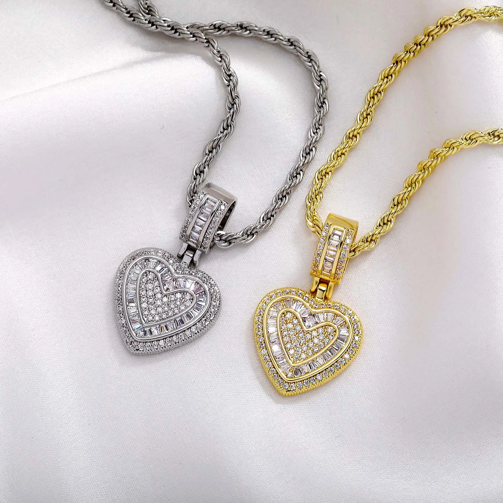 Zircon love clavicle chain metal hip-hop women's spring accessories pendant for girlfriend gift y2k