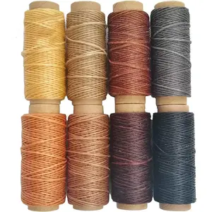 264 Yards 150D Leather Sewing Waxed Thread Cord for Leather Craft DIY 1mm Diameter 8 Colors Sewing Thread Cord,Each of 33 Yards (Color A)