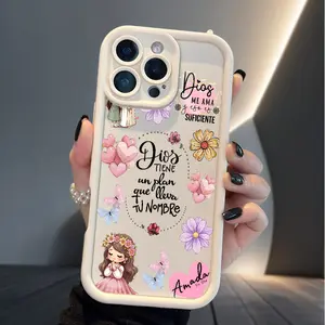 Faith & Flower Girl Soft Case for iPhone 17 Air 16 15 14 13 12 11 Pro Max Plus X XS TPU Bumper Camera Lens Protection Rugged Durable Phone Cover Full Body Shockproof