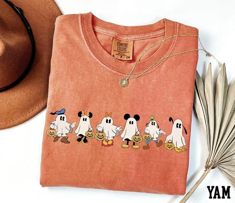 Comfort Colors® Halloween Ghosts Shirt, Mickey and Friends Ghost Shirt, Retro Halloween , Spooky Mickey Shirt, Family Trip