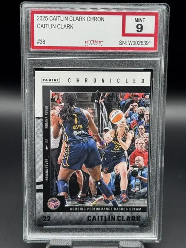 2025 Panini Caitlin Clark Chronicled #38 WNBA Basketball Card Graded Mint 9