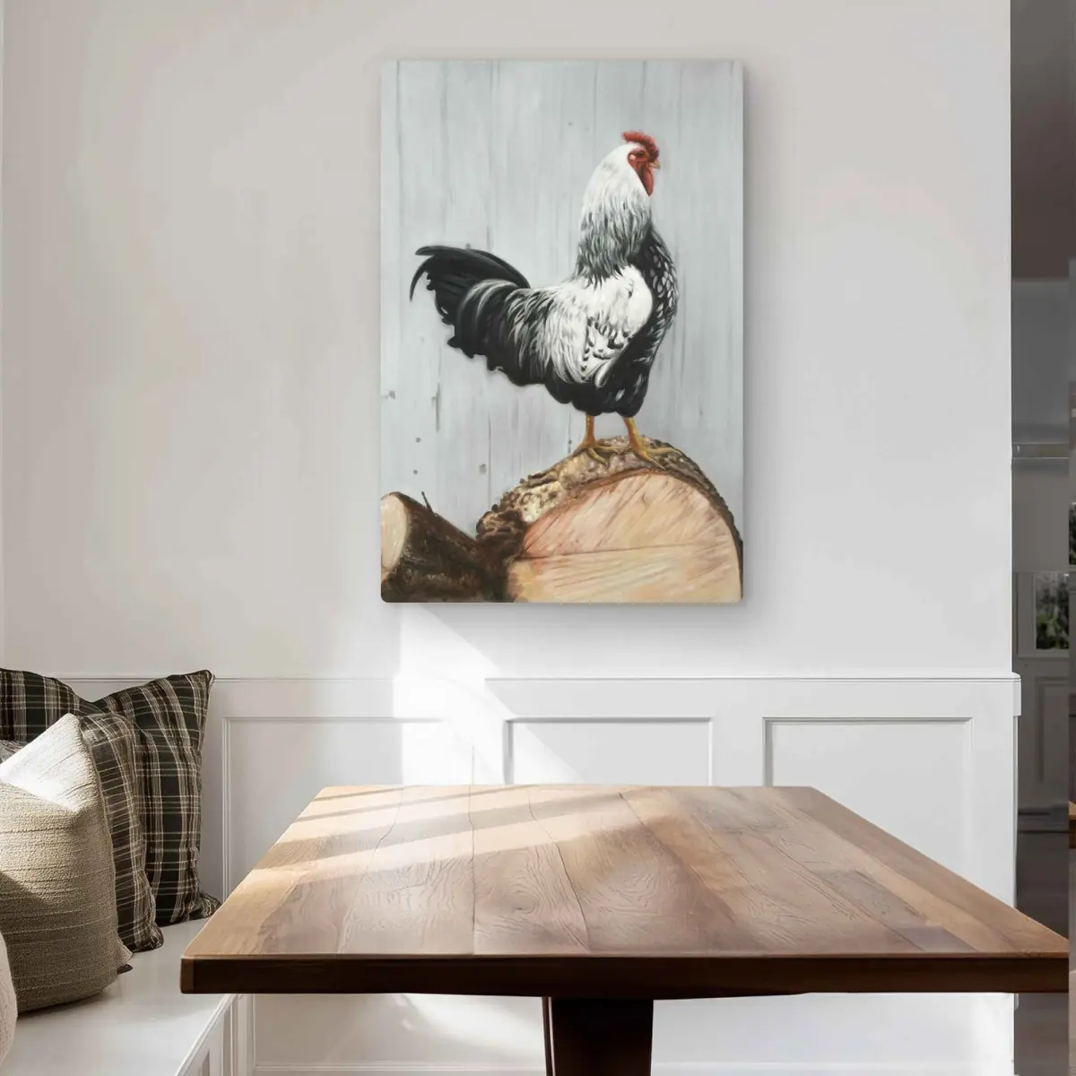 212 MAIN Wyandotte Rooster Aluminum Metal Print Wall Decor - 24 x 36 in Vibrant Brown Rooster Motif Art, Nature Farmhouse Home Accent, Ideal Gift for Rooms