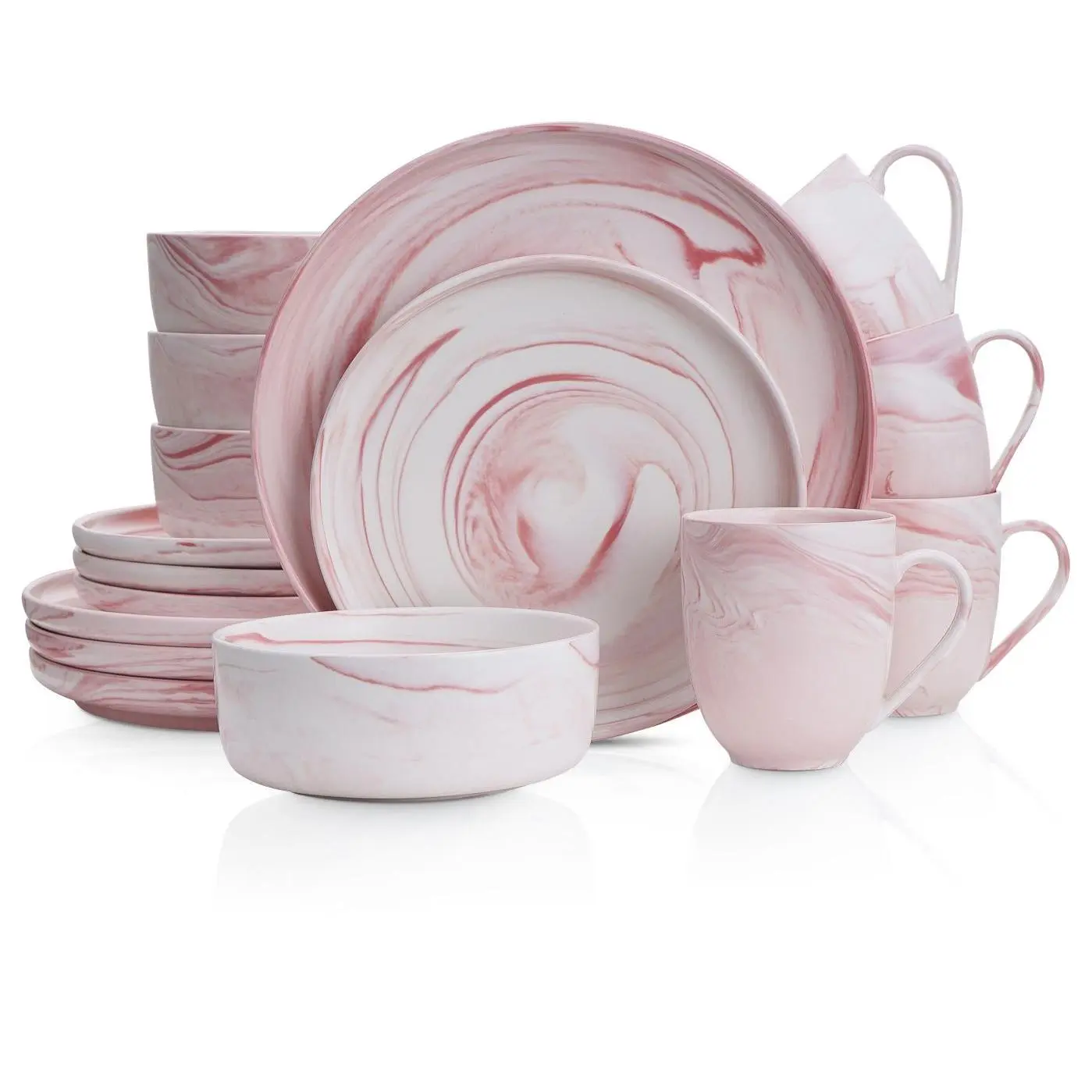Stone + Lain Brighton 16-Piece Porcelain SwirlDinnerware Set