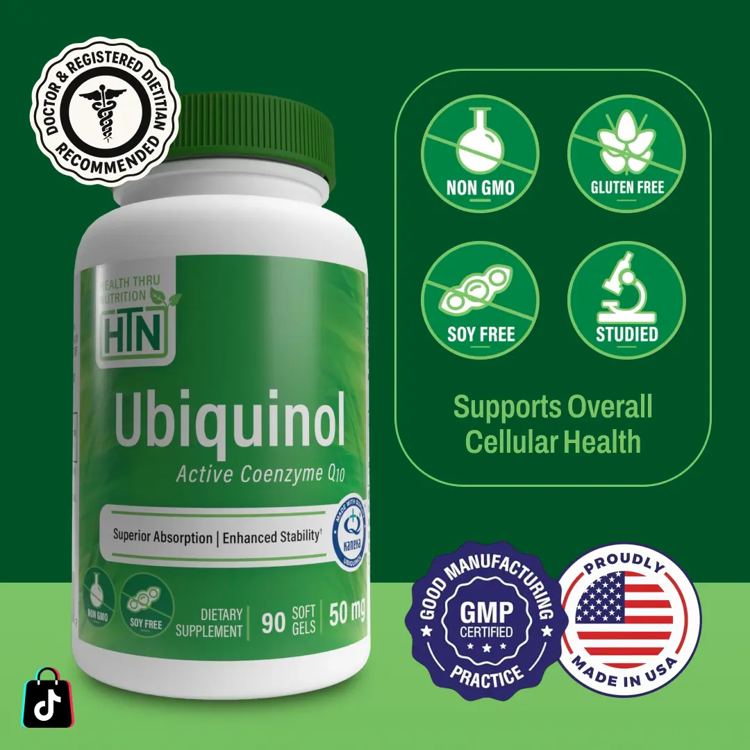 Health Thru Nutrition Ubiquinol CoQ10 – 50mg | Kaneka® Energy & Antioxidant Support