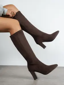 Women's over Knee Boots Winter Warm Thick Heel, Fashionable Long Booties for Coats & Dresses, Stylish Footwear for Cold Weather