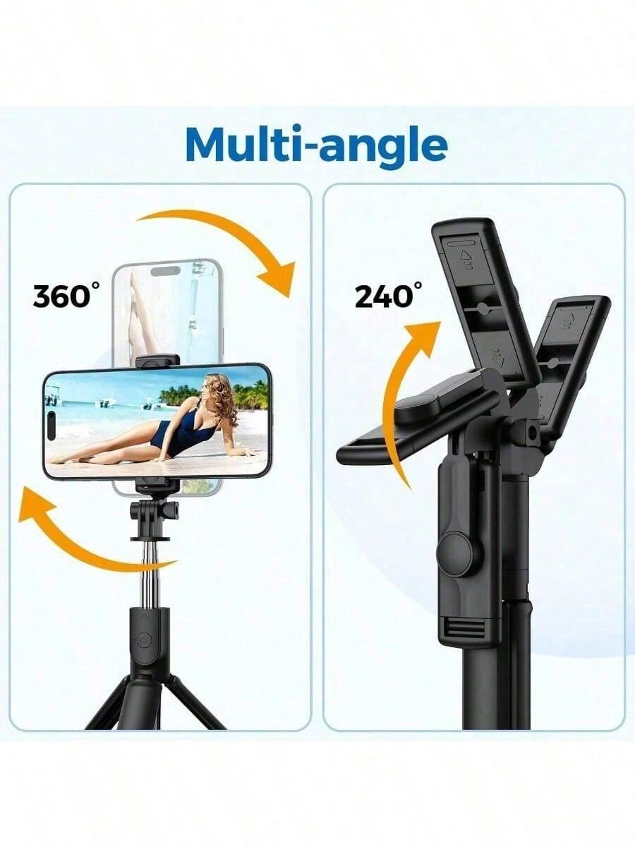 40-inch smartphone selfie stick tripod, extendable selfie stick integrated smartphone tripod, includes wireless remote control, 360° rotation, compatible with iPhone
