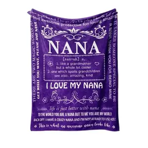 Nana Gifts, Gifts for Grandma, Gifts for Nana, Nana Birthday Gifts, Nana Gift Blanket, The Best Gift Nana Ever Received, Gifts for Nana from Her Grandchildren, Gigi's Gift for Grandma, Grammy Gifts, Gifts for Grandma Purple Blanket
